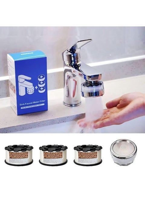 New Premium 4 In1 Long-lasting Sink Faucet Water Filter. Replaceable Tap Water Purifier For Kitchen and Bathroom.Remove 99% Chlorine Soften Hard Water. Relieve Dry Skin, Suitable for Sensitive Skin